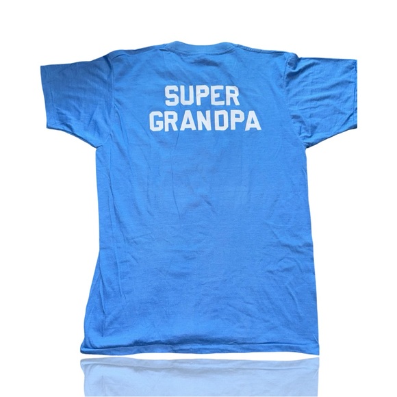 Vintage 70’s Superman Logo Iron On Transfer: Adult XL Blue T-Shirt - Picture 2 of 6